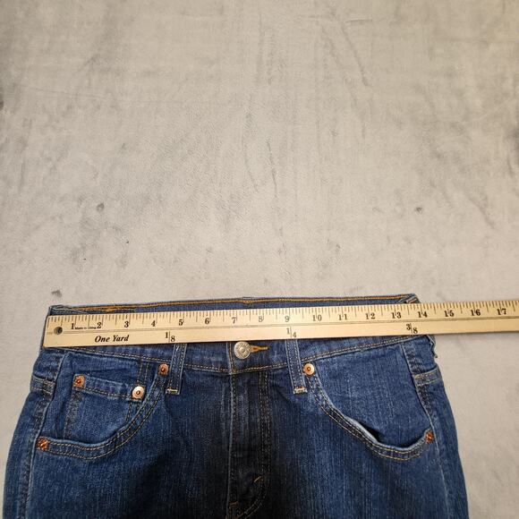 Levi's Jeans Womens 8 Blue Classic Capri Cropped Stretch 5 Pocket Side Slit Hem - Picture 8 of 10